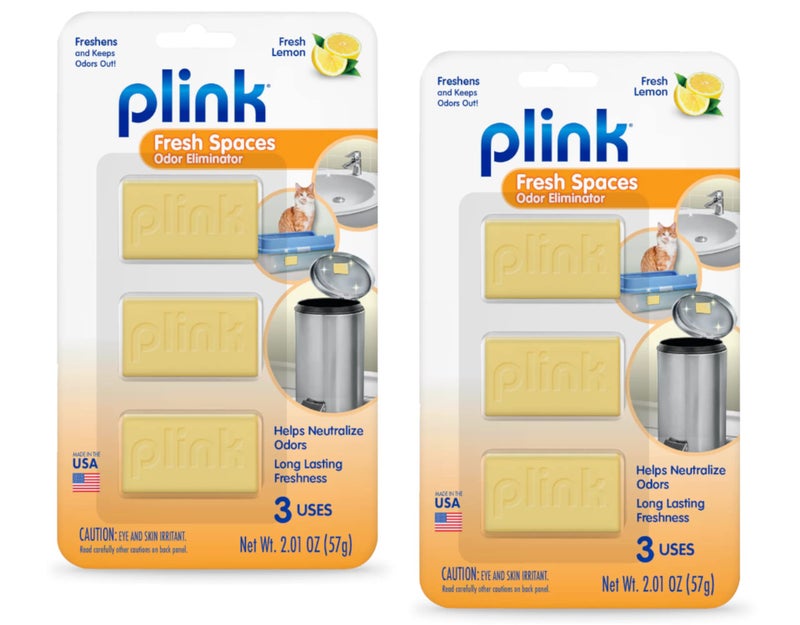 Plink Fresh Spaces Garbage Odor Eliminators Fresh Lemon Scent 6Count
