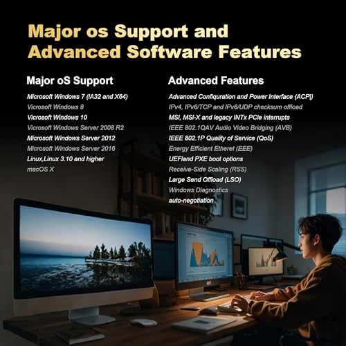BZIZU 10Gb PCIe NIC Network Card, Single RJ45 Port, Aquantia AQC107 4X Ethernet LAN Controller, for Windows Server/Windows/Linux/ESX - Image 5