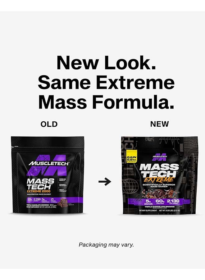 MuscleTech Mass Tech Extreme 2000, Triple Chocolate Brownie, 6 LB - Image 2