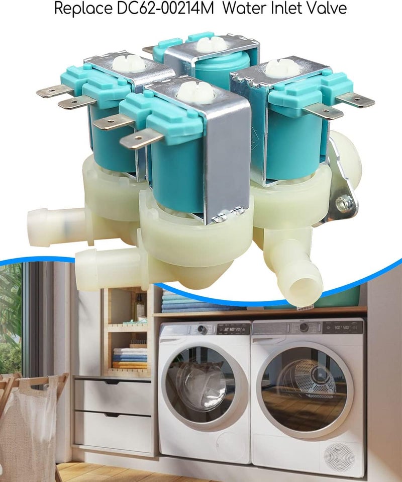 QAGGUM صمام مدخل المياه البارد المناسب لغسالة سامسونج، ليحل محل الأرقام DC62-00214M و2979589 وAP5623062 وPD00005798 وPS4208704 وEAP4208704، صمام مغناطيسي مدخل مياه الغسالة. - Image 3