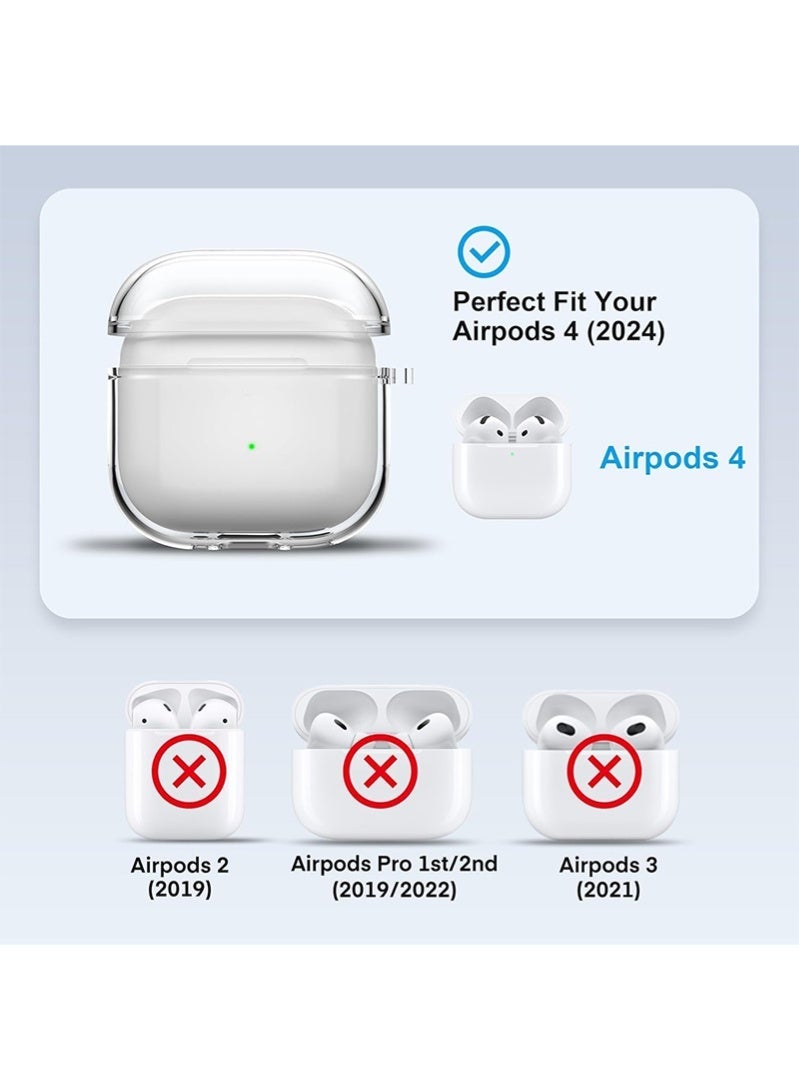 ZAFRA AirPods 4 Case Cover With Cleaning Kit, Protective Hard Shell Case Headphone Cases with Cleaning Kit, Shockproof Scratch Resistant Soft TPU Skin for Apple AirPods 4th Generation 2024 Model(Clear) - Image 2