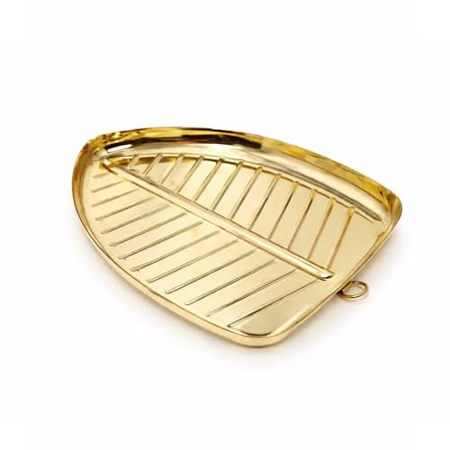 Putrika Brass Banana Leaf Shaped Thali | Handcrafted Kele Ka Patta Plate | Decorative & Functional Serving Tray | Traditional Indian Brass Tableware & Dining Plate - Banana Leaf Thali- (Large) - Image 4
