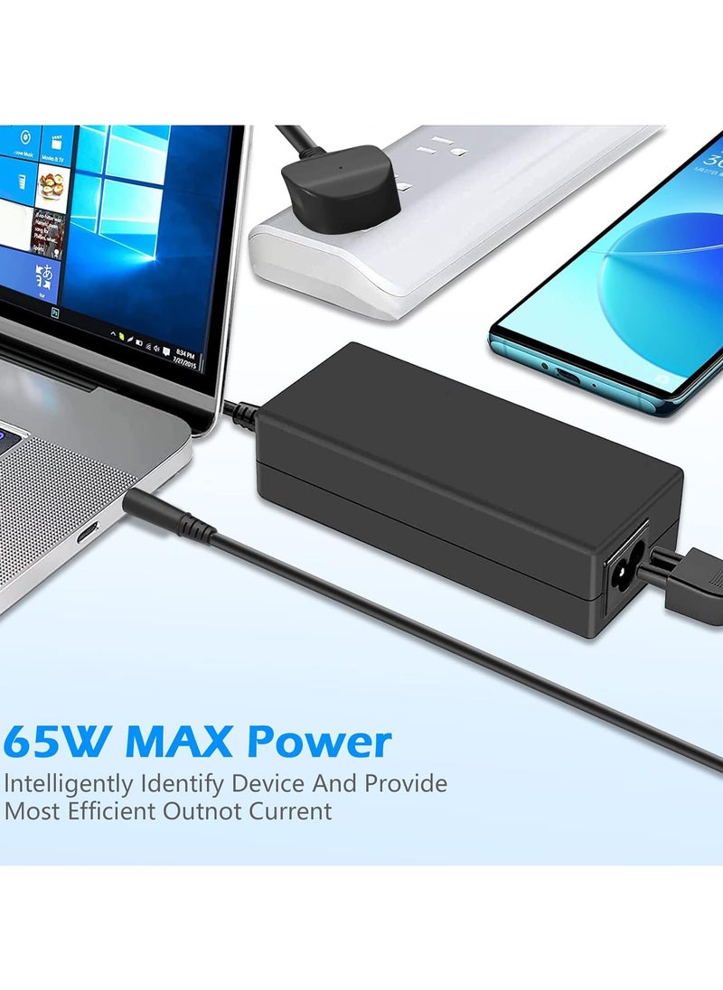 Generic - 65W Laptop Charger for HP Pavilion DV7 DV6 DV5 DV4 DM4 Pavilion G4 G6 G7 M6 G60 G61 G70 G72; Elitebook G1 G2 740 750 840 850 2540p 2560p 8460p 8560p Power Supply - Image 1