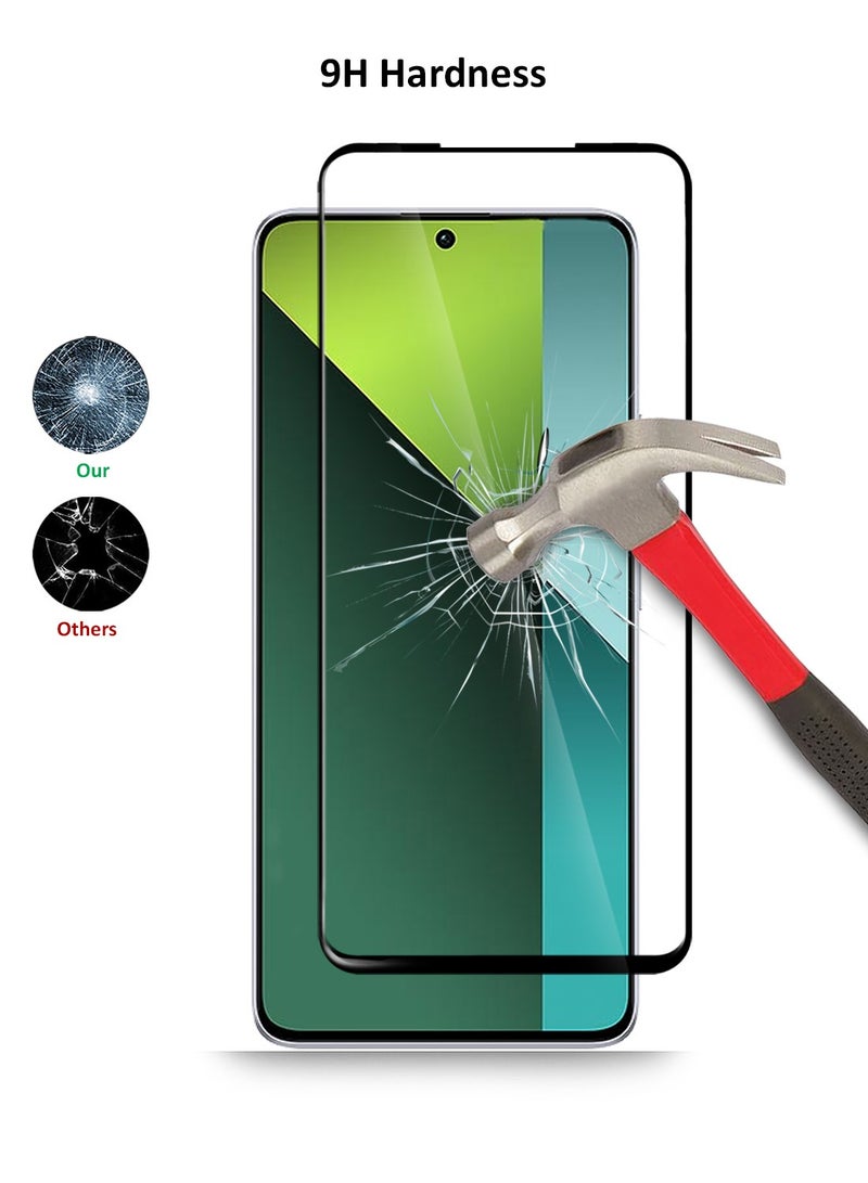 Techie واقي شاشة كامل من الزجاج المقوى عالي الجودة بدرجة صلابة 10H لهاتف Redmi Note 13 Pro - مضاد للخدش ومضاد لبصمات الأصابع ومضاد للفقاعات - Image 3