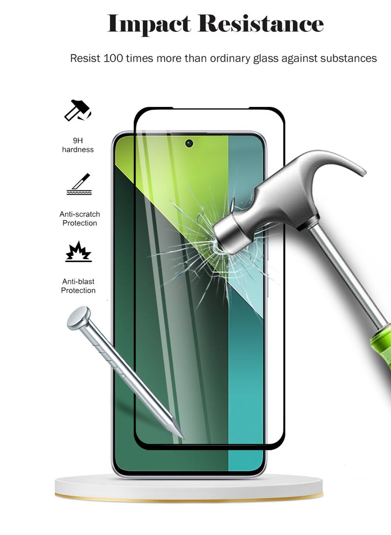 Techie - واقي شاشة كامل من الزجاج المقوى عالي الجودة بدرجة صلابة 10H لهاتف Redmi Note 13 Pro - مضاد للخدش ومضاد لبصمات الأصابع ومضاد للفقاعات - Image 1