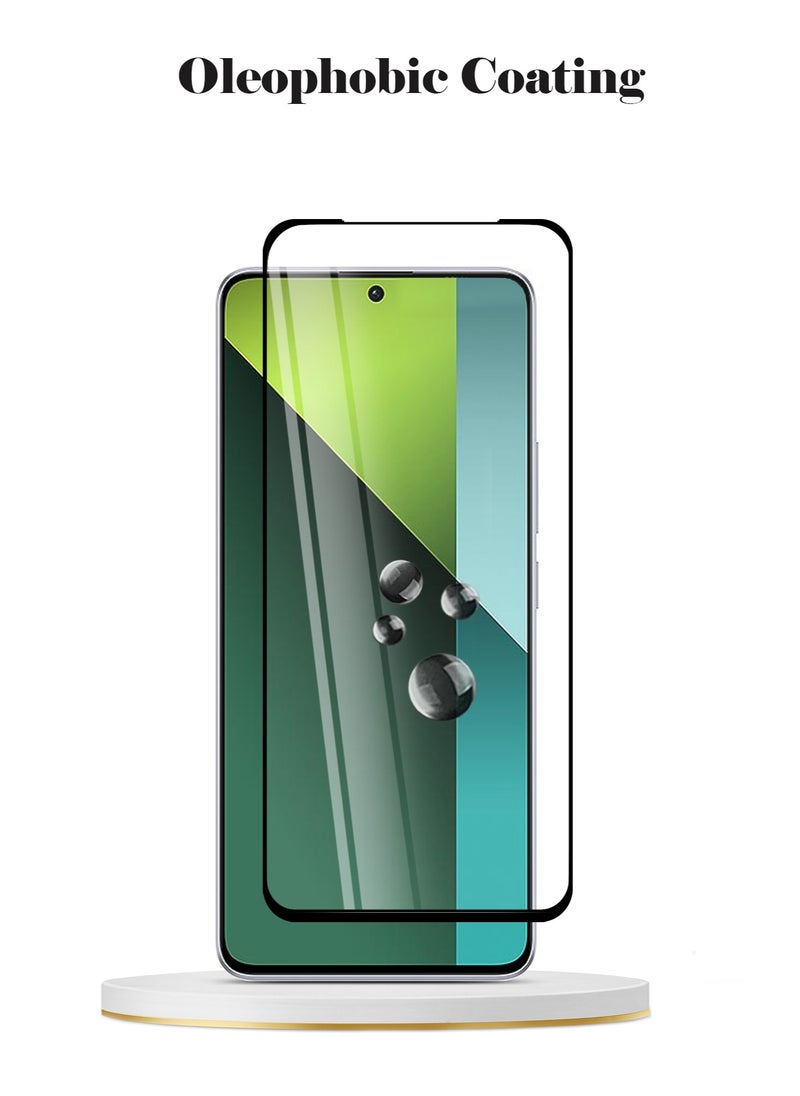 Techie - واقي شاشة كامل من الزجاج المقوى عالي الجودة بدرجة صلابة 10H لهاتف Redmi Note 13 Pro - مضاد للخدش ومضاد لبصمات الأصابع ومضاد للفقاعات - Image 1