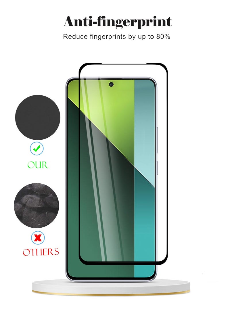 Techie - واقي شاشة كامل من الزجاج المقوى عالي الجودة بدرجة صلابة 10H لهاتف Redmi Note 13 Pro - مضاد للخدش ومضاد لبصمات الأصابع ومضاد للفقاعات - Image 1