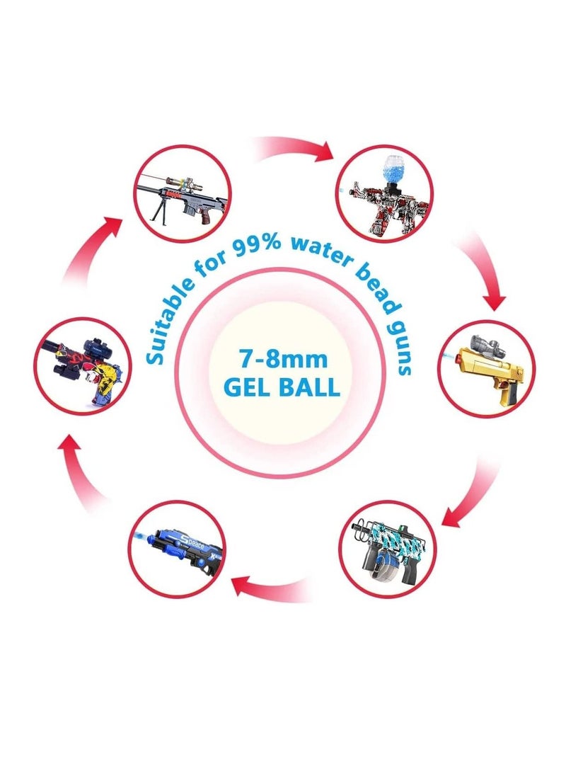 DUSALA - Water Balls Beads Refill Ammo  7-8 mm, Gel Ball Blaster Bullets Non-Toxic Friendly Water Ball for Splatter Gall Gun, Vases, Plants Decor - Image 1