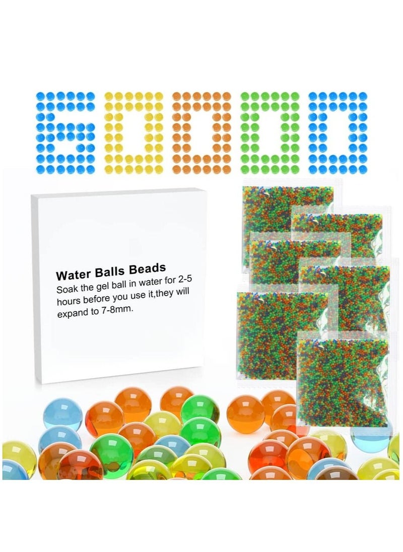 DUSALA - Water Balls Beads Refill Ammo  7-8 mm, Gel Ball Blaster Bullets Non-Toxic Friendly Water Ball for Splatter Gall Gun, Vases, Plants Decor - Image 1