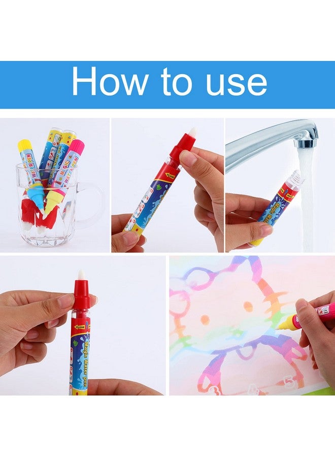 Tenare 10 Pieces Water Pens Water Doodle Pens Replacement Water Wow Pen Water Drawing Markers Aqua Doodle Pens For Toddlers Kids Painting Doodle Mat Water - Image 5