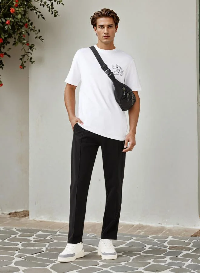 Kappa Kappa Panelled Track Pants with Drawstring Closure and Pockets