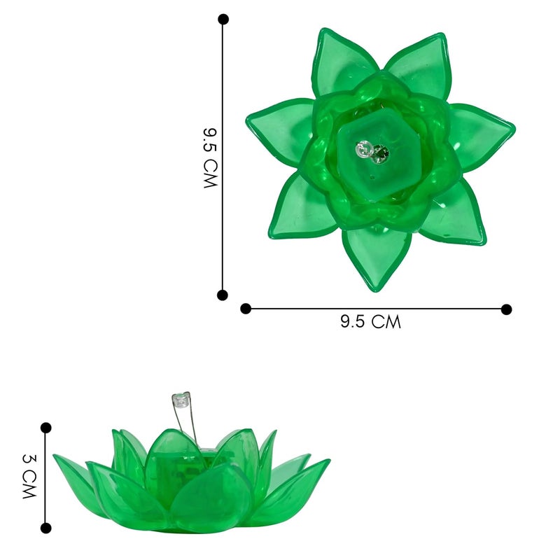 TED TECH 4 Pcs 3D Water Sensor Lotus Reflection Diya Led Lotus Diya Diya Lights Big Reflecting Diya  - Image 5