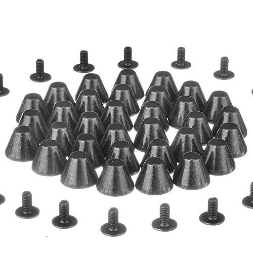 RUBYCA 30 Sets Black Gunmetal 8MM Big Mushroom Studs and Spikes Metal Screw-Back Leather-Craft DIY 8mm - Image 1
