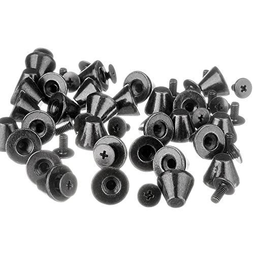 RUBYCA 30 Sets Black Gunmetal 8MM Big Mushroom Studs and Spikes Metal Screw-Back Leather-Craft DIY 8mm - Image 3