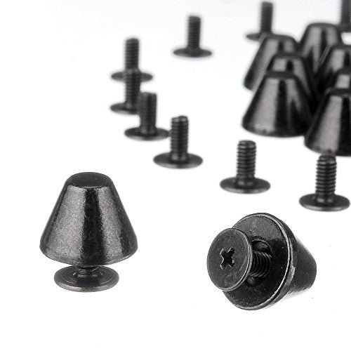 RUBYCA 30 Sets Black Gunmetal 8MM Big Mushroom Studs and Spikes Metal Screw-Back Leather-Craft DIY 8mm - Image 2