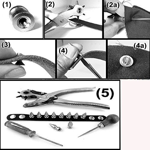 RUBYCA 30 Sets Black Gunmetal 8MM Big Mushroom Studs and Spikes Metal Screw-Back Leather-Craft DIY 8mm - Image 5