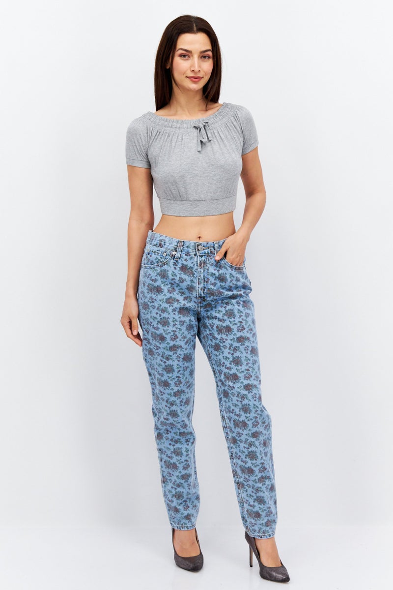 Levi's جينز نسائي غير قابل للتمدد بتصميم مطبوع شامل، مجموعة أزرق - Image 4