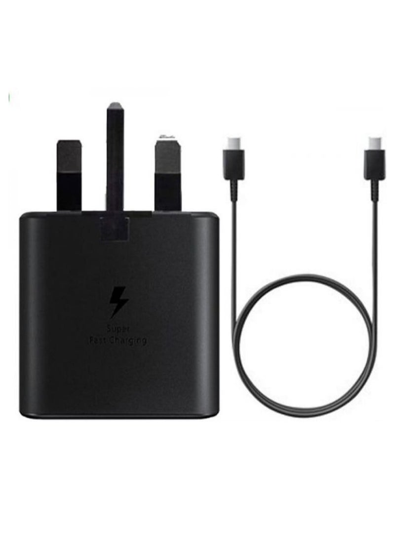 SP Wall Charger 25W Fast Charging With UK Plug USB-C to USB-C For Samsung Devices With Type C Cable  - Image 1