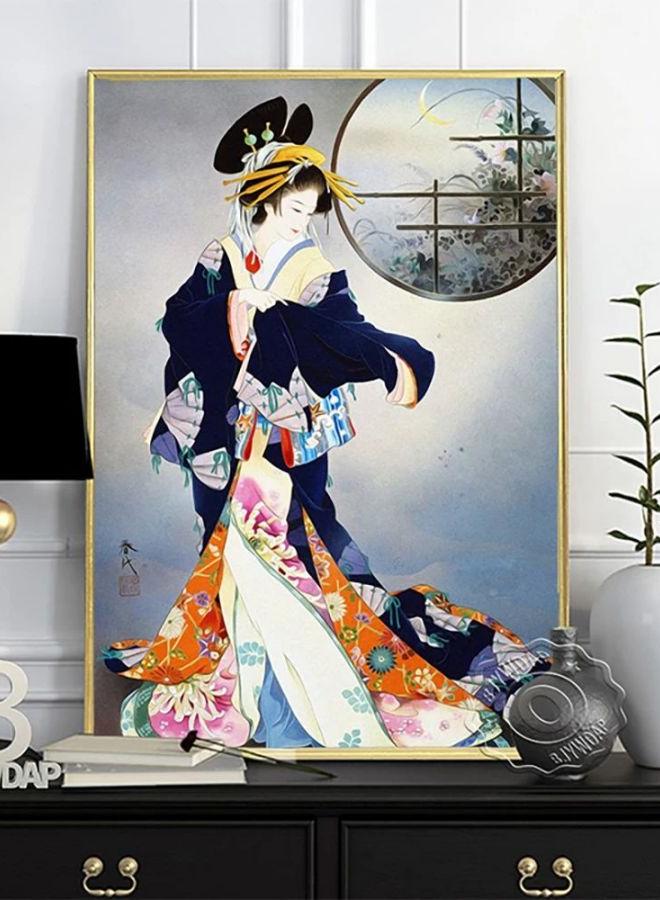 Skiyu Purple Robe Poster, Kimono Woman Portrait Painting, Vintage Japanese Character Wall Art, Living Room Wall Decor, Idea gift - Image 1