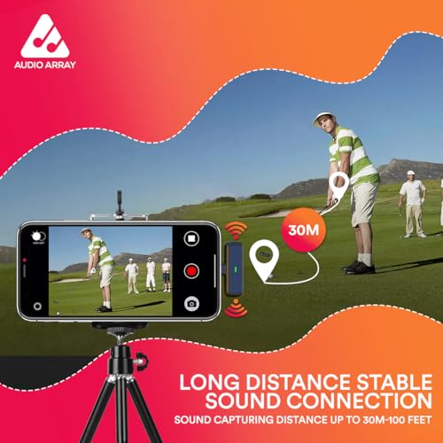 Audio Array AM-W16 Solo Wireless Lapel Over Ear Mic|in-Built ANC,Plug N Play,LongBattery Life,Ultra-Low Latency,Upto 30M Range|Compatible with iPhone&Android|Vlogging,Streaming,Teaching,YouTube,Black - Image 3