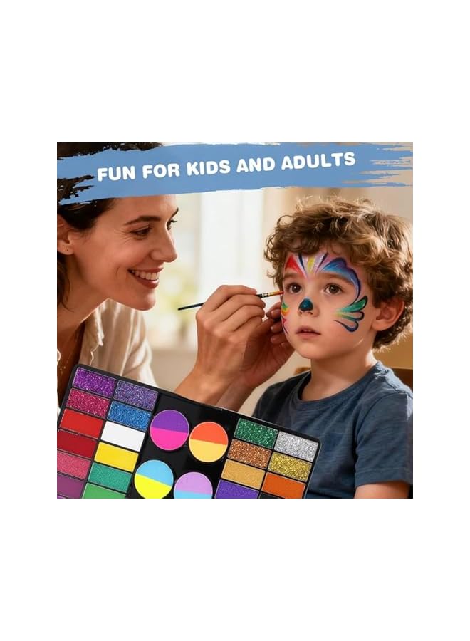 Children Face Painting Set, This 44-Color Face Makeup Palette Is Safe, Non-Toxic, Vibrant, And Easy To Clean. Suitable For Holiday Parties, Cosplay, And Both Adults And Children - Image 2