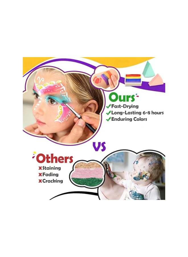 Children Face Painting Set, This 44-Color Face Makeup Palette Is Safe, Non-Toxic, Vibrant, And Easy To Clean. Suitable For Holiday Parties, Cosplay, And Both Adults And Children - Image 3