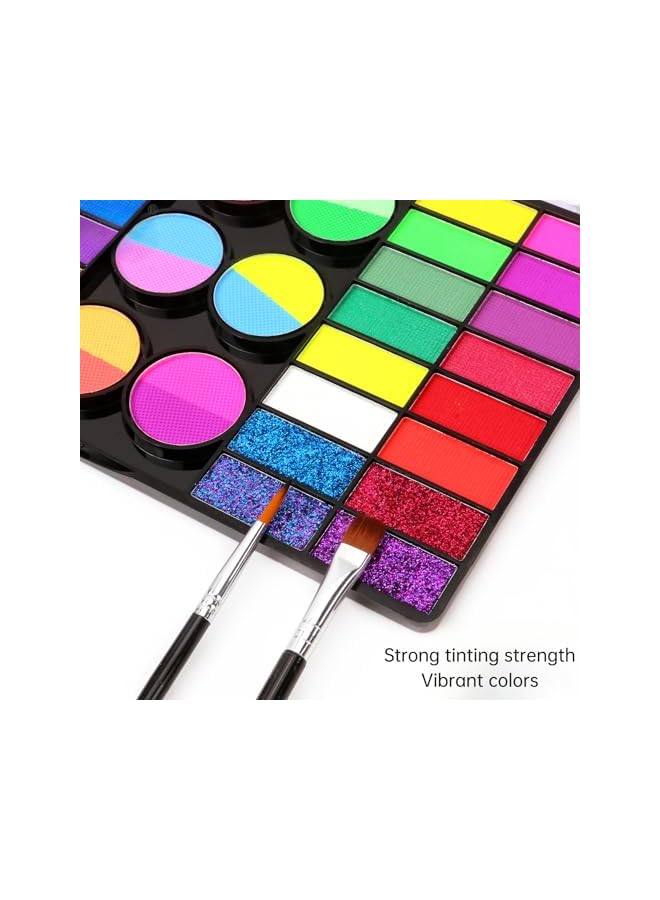 Children Face Painting Set, This 44-Color Face Makeup Palette Is Safe, Non-Toxic, Vibrant, And Easy To Clean. Suitable For Holiday Parties, Cosplay, And Both Adults And Children - Image 5