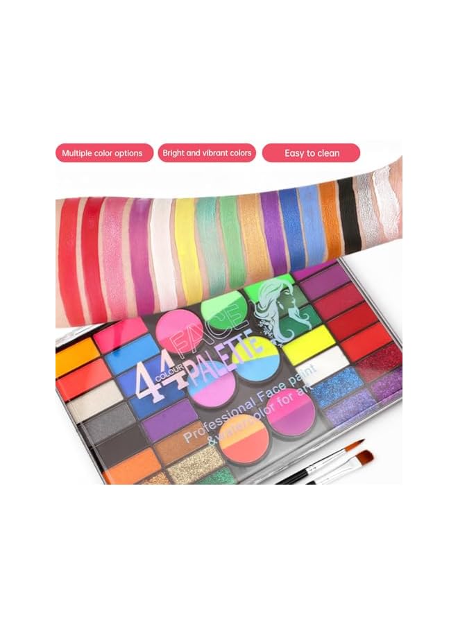 Children Face Painting Set, This 44-Color Face Makeup Palette Is Safe, Non-Toxic, Vibrant, And Easy To Clean. Suitable For Holiday Parties, Cosplay, And Both Adults And Children - Image 4