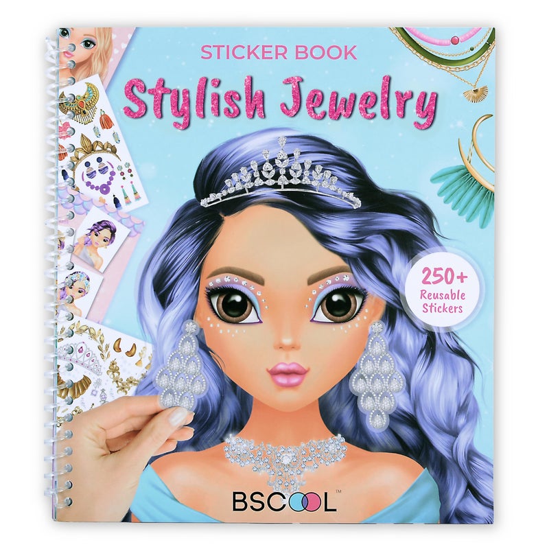 BSCOOL Sticker Stylish Dress up Jewelry Sticker Activity Book for Kids Learn Girls Fashion Design with Stickers and Guides for Kids 5 and up with 250 Reusable Stickers Easter Gift for Girls - Image 2