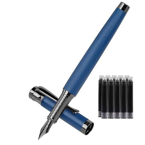 BOCIYER Luxury Fountain Pen Set,Ink Pen for Smooth Writing,Medium Nib,Includes 10 Ink Cartridges&Ink Converter,Best Pen Gift Case for Men & Women,fancy,calligraphy,Executive,Office pen-Blue - Image 1