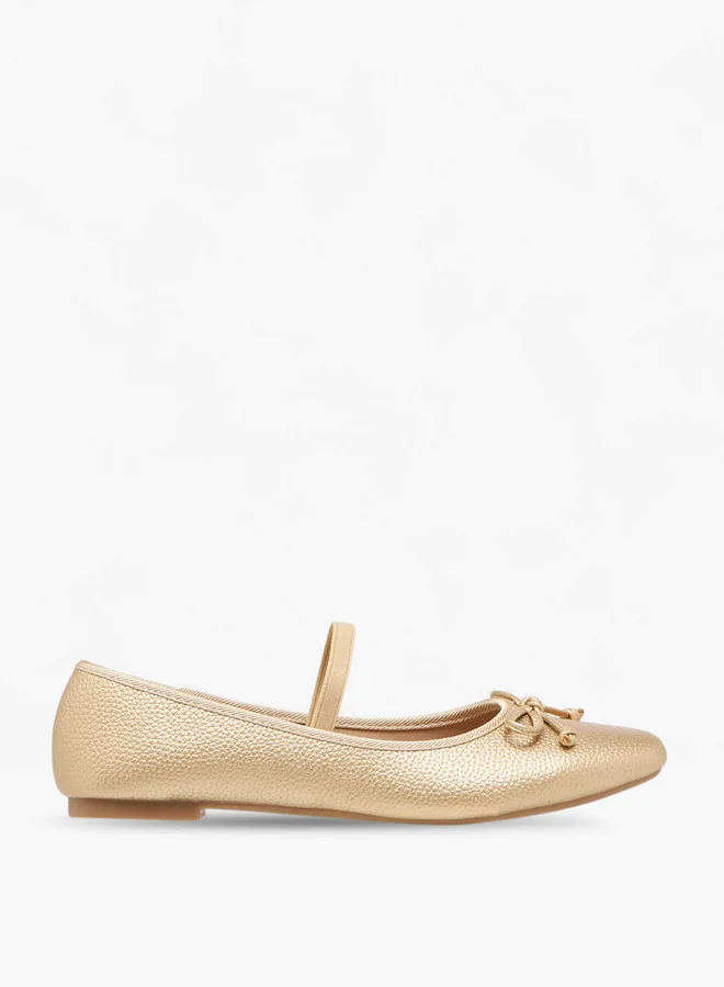 Flora Bella By Shoexpress Women Bow Accent Ballerina Shoes with Elasticated Strap
