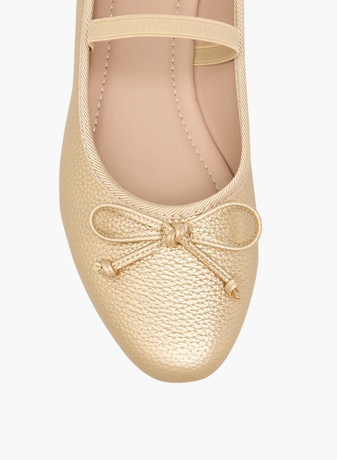 Flora Bella By Shoexpress Women Bow Accent Ballerina Shoes with Elasticated Strap