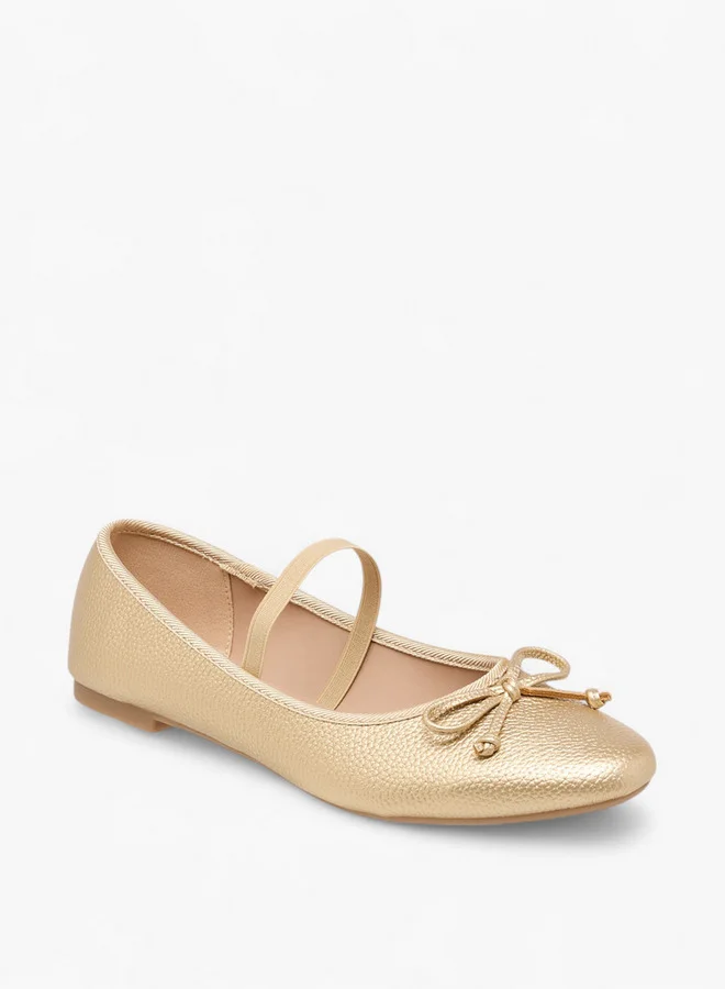 Flora Bella By Shoexpress Women Bow Accent Ballerina Shoes with Elasticated Strap