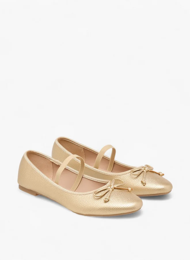 Flora Bella By Shoexpress Women Bow Accent Ballerina Shoes with Elasticated Strap