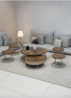 alimforyou 6-Piece Floor Coffee Table Set, Modern Design Coffee Tables for Living Room  - Image 1