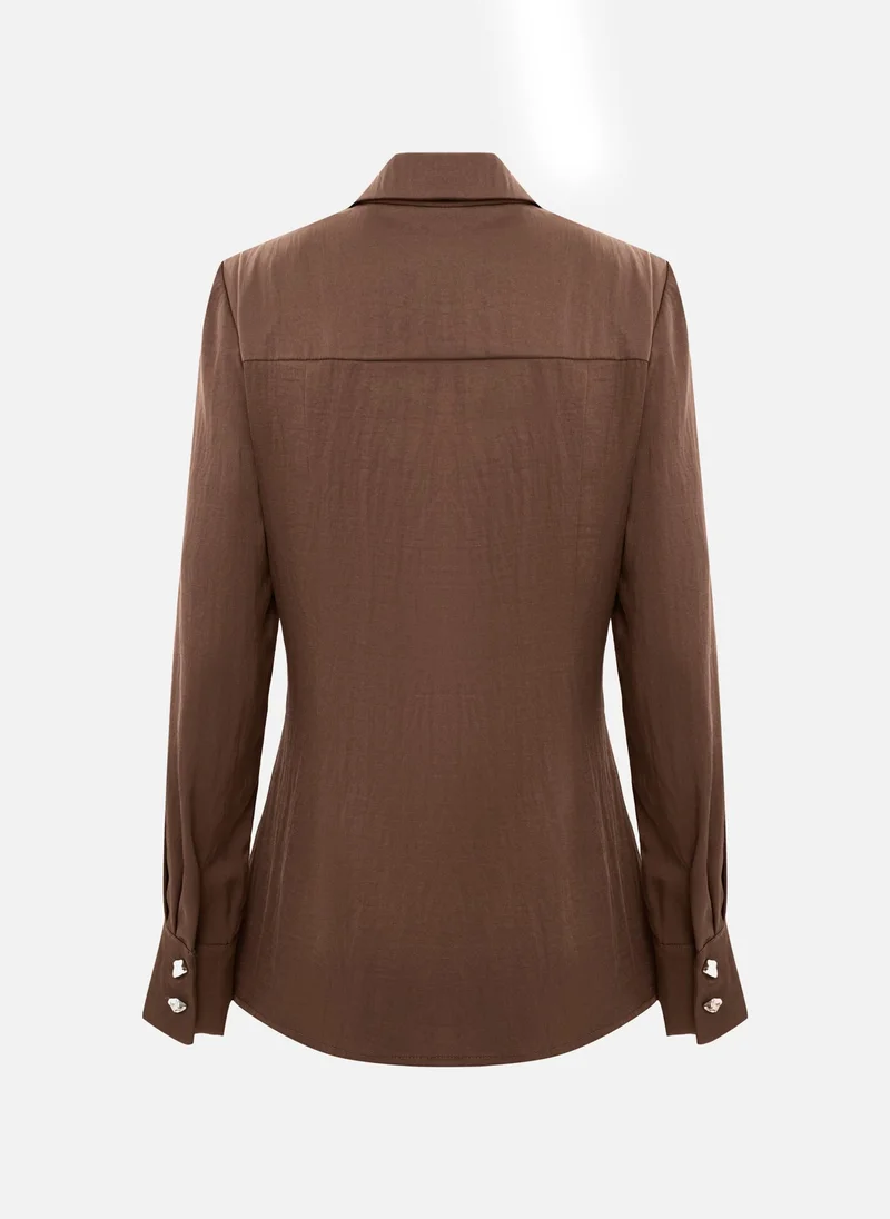 Lichi Fitted blouse with wrap imitation