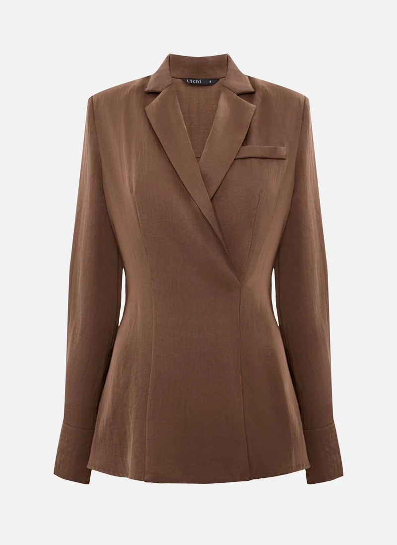 Lichi Fitted blouse with wrap imitation