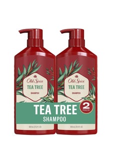 Old Spice Tea Tree Shampoo for Men, Cooling Shampoo with Tea Tree, Removes Built Up Dirt and Oil, 21.9 Oz Each, Twin Pack