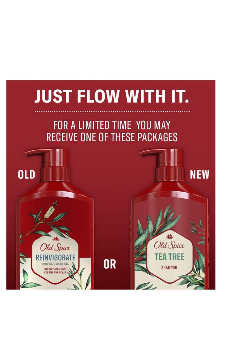 Old Spice - Old Spice Tea Tree Shampoo for Men, Cooling Shampoo with Tea Tree, Removes Built Up Dirt and Oil, 21.9 Oz Each, Twin Pack - Image 1