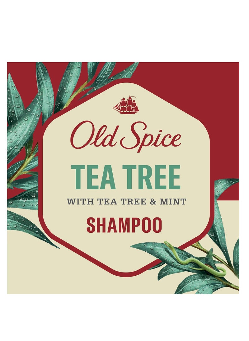 Old Spice - Old Spice Tea Tree Shampoo for Men, Cooling Shampoo with Tea Tree, Removes Built Up Dirt and Oil, 21.9 Oz Each, Twin Pack - Image 1