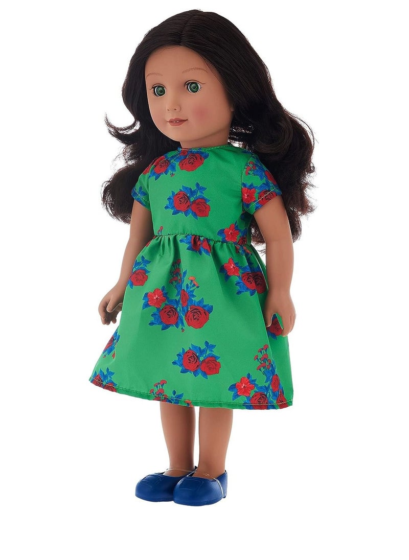 Hayati girl - Jeedah Green Dress 18-Inch Doll - Image 1