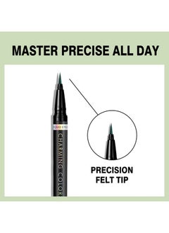 Music Flower Music Flower Eyeliner Pen,Colored Matte Liquid Eyeliner Waterproof Smudge Resistant with Precise Tip (Green)  - Image 2