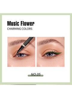 Music Flower Music Flower Eyeliner Pen,Colored Matte Liquid Eyeliner Waterproof Smudge Resistant with Precise Tip (Green)  - Image 4
