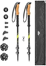 Cascade Mountain Tech Trekking Poles - Carbon Fiber Walking or Hiking Sticks with Quick Adjustable Locks (Set of 2) - Image 1
