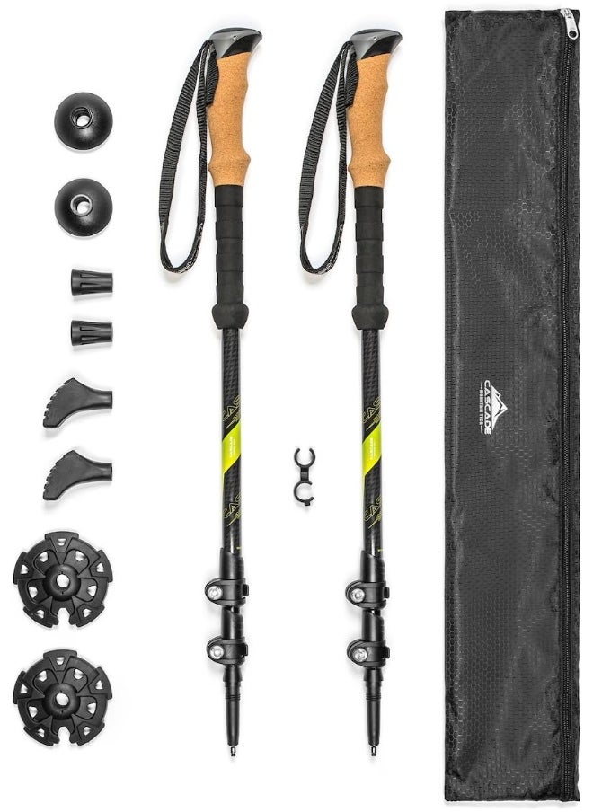 Cascade Mountain Tech Cascade Mountain Tech Trekking Poles - Carbon Fiber Walking or Hiking Sticks with Quick Adjustable Locks  - Image 5