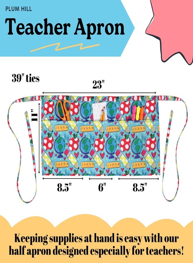 Plum Hill Cute Teacher Apron with Pockets - Teacher Waist Apron for Women - School Apron for Teachers - Image 3