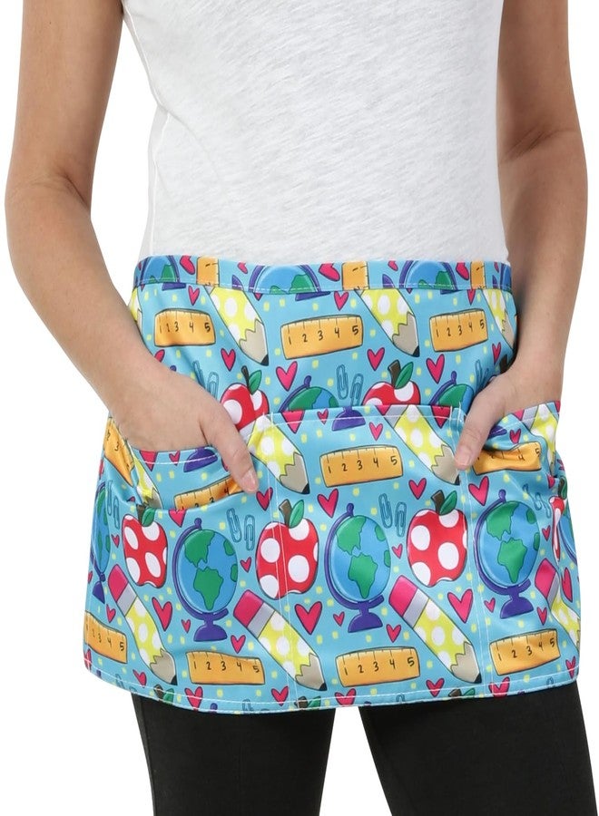 Plum Hill Cute Teacher Apron with Pockets - Teacher Waist Apron for Women - School Apron for Teachers - Image 1
