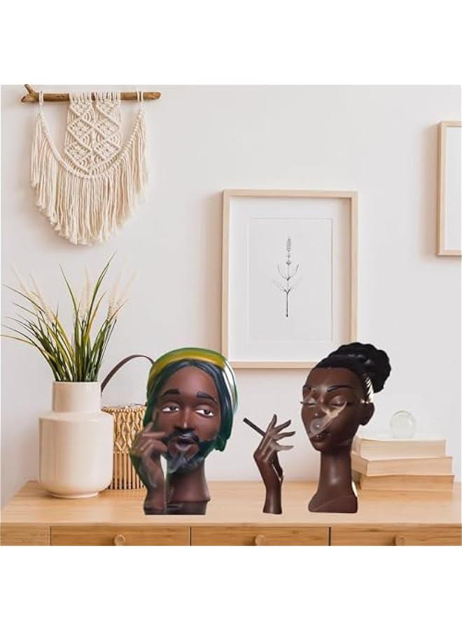 Head Incense Burner Black Woman, Headscents Incense Holder, Creative Face Head Scents Cool Stuff for Your Room, Home Decor Gifts - Image 3