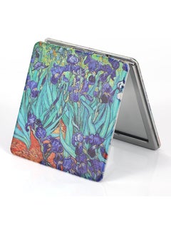 Dynippy Dynippy Compact Mirror 3.15 inch Double-Sided 1X/2X Magnifying Bulk Pu Leather Makeup Mirrors Round Mirror for Purses Small Pocket Portable Hand Mirror for Woman Mother (Square Irises) 