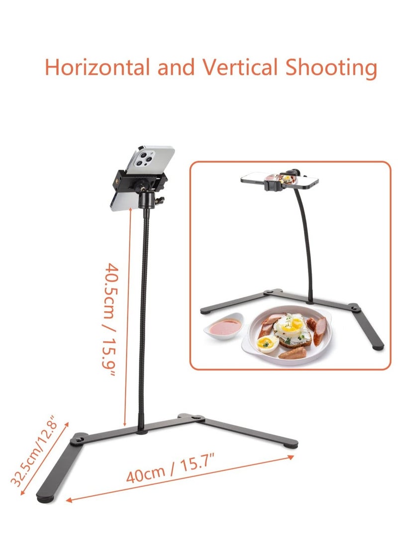 RATSAW - Ajustable Phone Tripod Cellphone Holder Overhead Phone Mount Table Top Teaching Online Stand for Live Streaming and Online Video and Food Crafting Demo Drawing Sketching Recording Cook Recording - Image 1